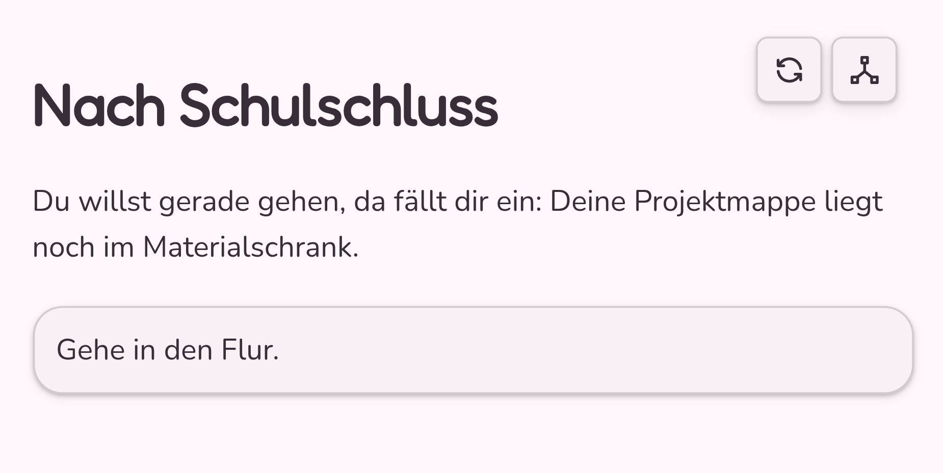 Die Geschichte im Playful-Theme mit abgerundeten Flächen.
