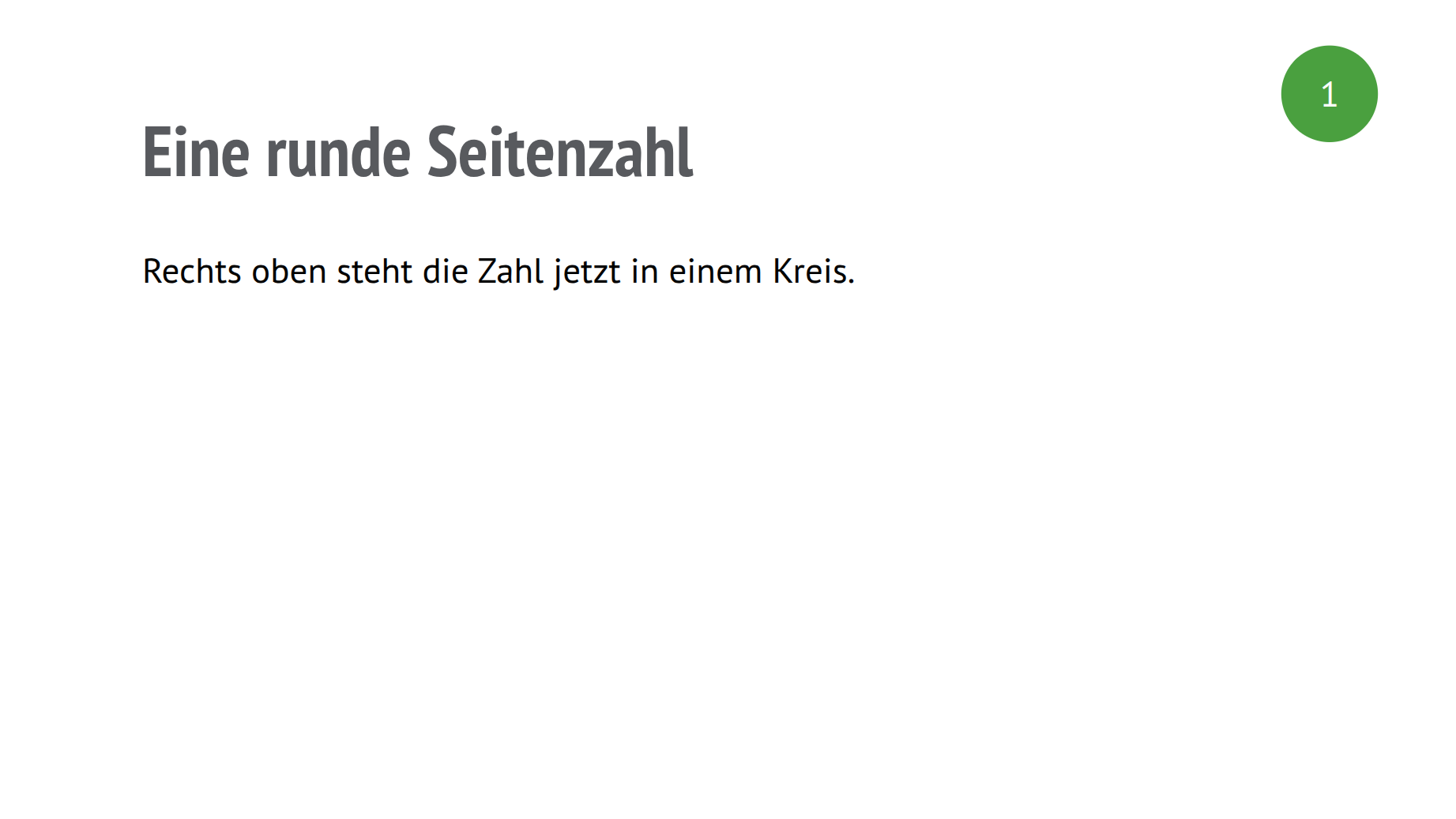 Eine Folie, deren Seitenzahl rechts oben in einem grünen Kreis steht.