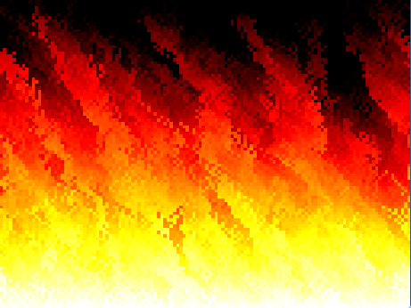 Ein feines, flackerndes Flammenmeer von Weiß über Gelb bis Rot.