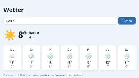 Eine Wetter-App für Berlin: 12 Grad und bedeckt, darunter die Vorhersage für sieben Tage