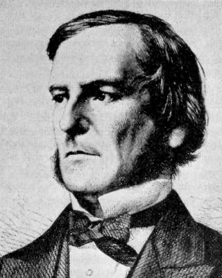 Stich von George Boole um 1864: ein Mann mit zurückgekämmtem dunklem Haar, hohem Kragen und Halsbinde, den Blick zur Seite.