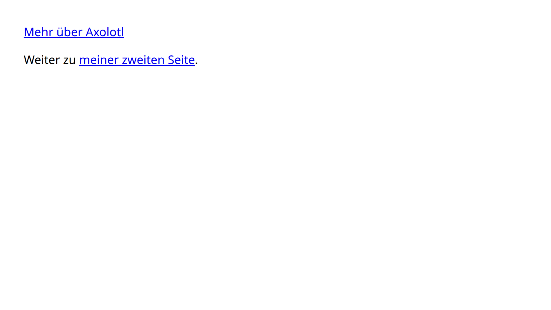 Zwei Absätze mit je einem unterstrichenen, farbigen Link.