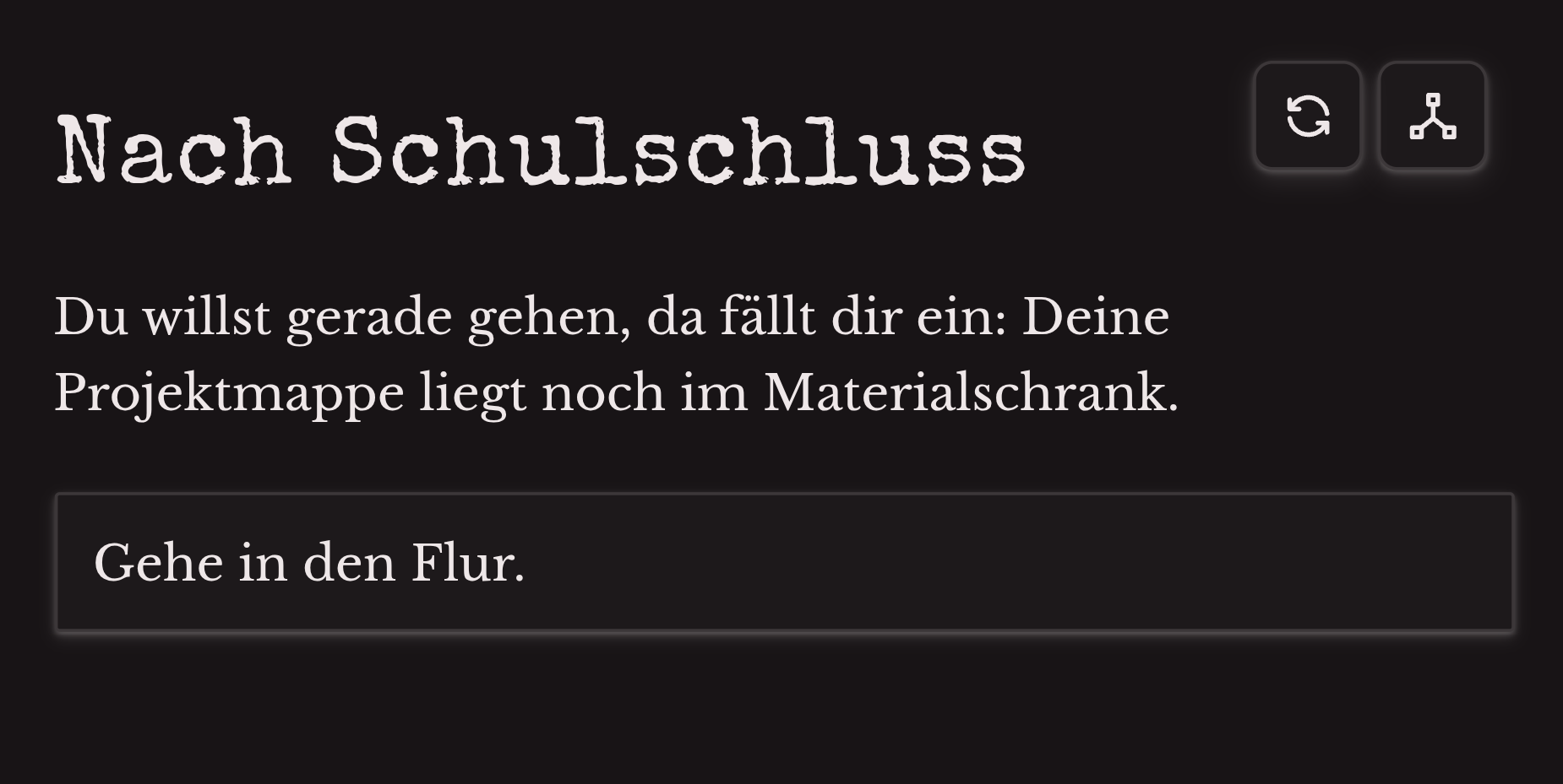 Die Geschichte im dunklen Mystery-Theme.